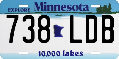 MN license plate 738LDB