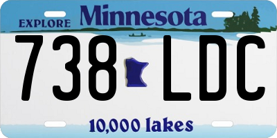 MN license plate 738LDC