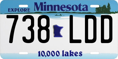 MN license plate 738LDD