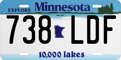 MN license plate 738LDF