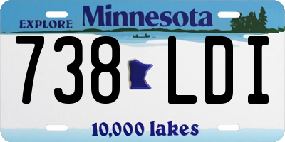 MN license plate 738LDI