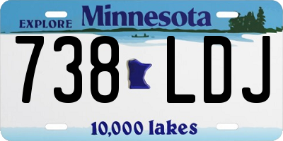 MN license plate 738LDJ