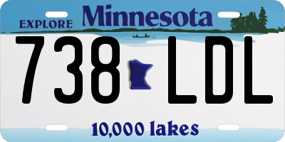 MN license plate 738LDL