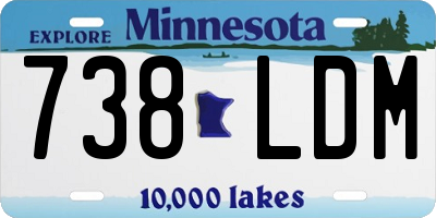 MN license plate 738LDM