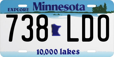MN license plate 738LDO