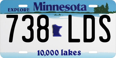 MN license plate 738LDS