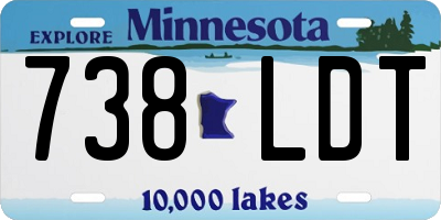 MN license plate 738LDT