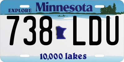 MN license plate 738LDU