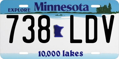 MN license plate 738LDV