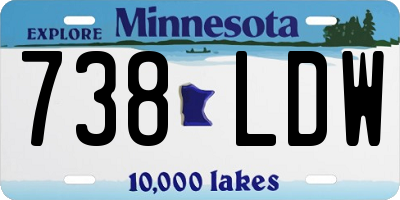 MN license plate 738LDW
