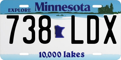 MN license plate 738LDX