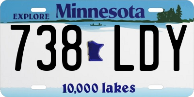 MN license plate 738LDY