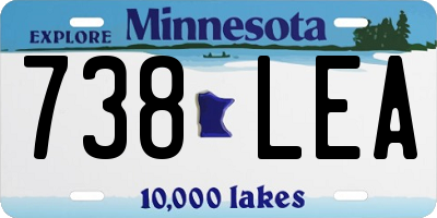 MN license plate 738LEA