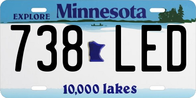 MN license plate 738LED