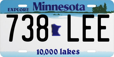 MN license plate 738LEE