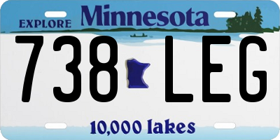 MN license plate 738LEG