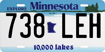 MN license plate 738LEH