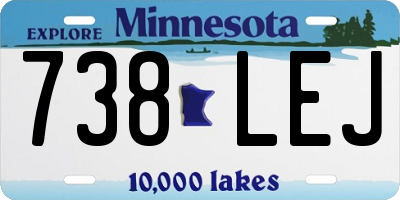 MN license plate 738LEJ
