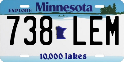 MN license plate 738LEM
