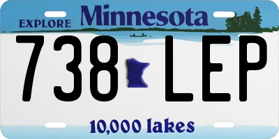 MN license plate 738LEP
