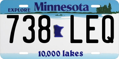 MN license plate 738LEQ