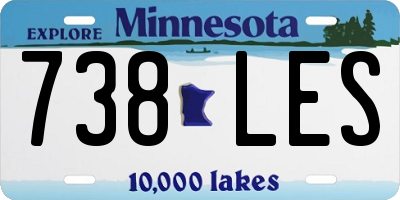 MN license plate 738LES