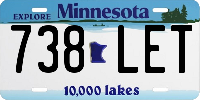 MN license plate 738LET