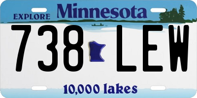 MN license plate 738LEW