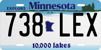 MN license plate 738LEX