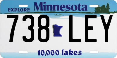 MN license plate 738LEY