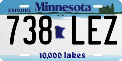 MN license plate 738LEZ