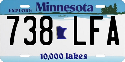MN license plate 738LFA