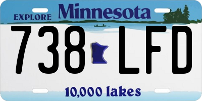 MN license plate 738LFD