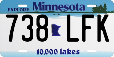 MN license plate 738LFK
