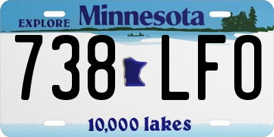 MN license plate 738LFO