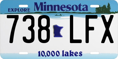 MN license plate 738LFX