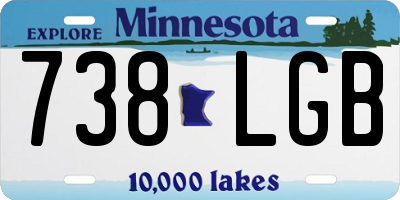 MN license plate 738LGB