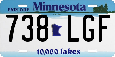 MN license plate 738LGF