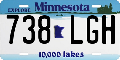 MN license plate 738LGH