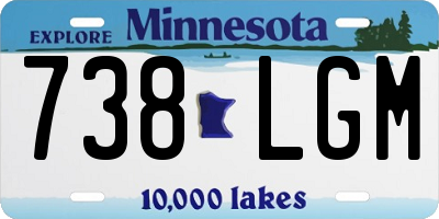 MN license plate 738LGM