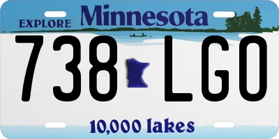 MN license plate 738LGO