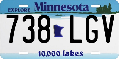 MN license plate 738LGV