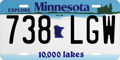 MN license plate 738LGW