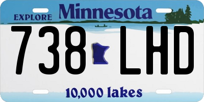MN license plate 738LHD