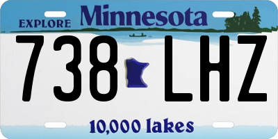 MN license plate 738LHZ