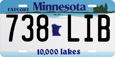MN license plate 738LIB