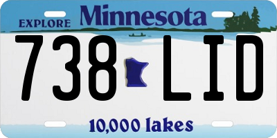 MN license plate 738LID