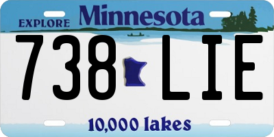 MN license plate 738LIE