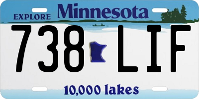 MN license plate 738LIF