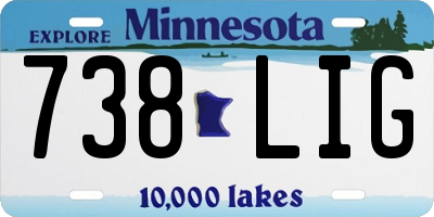 MN license plate 738LIG